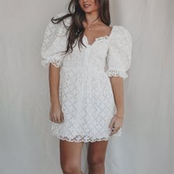 White Puff Sleeve Dress
