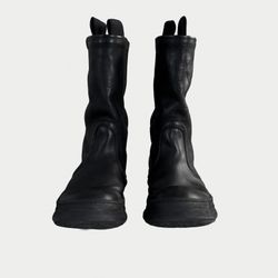 Rick Owens Pull-On Creeper Boots Black Leather Size 44 / US 11