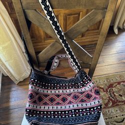 Johnny Was Izzy Velvet Embroidered Shoulder Bag NEW