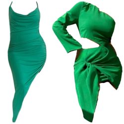 2 New with Tags Green Dresses Both Size Large