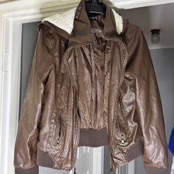 Brown faux fur jacket