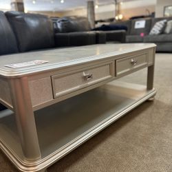 Bronze Coffee Table With 2 Storage Drawers