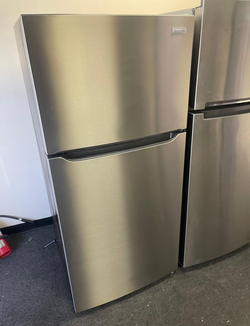 Frigidaire Top Freezer Fridge – Stainless, Glass Shelves