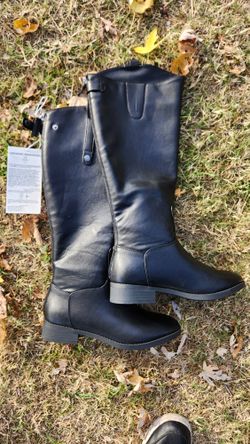 New Women's Leather Motorcycle Boots Size 8.5