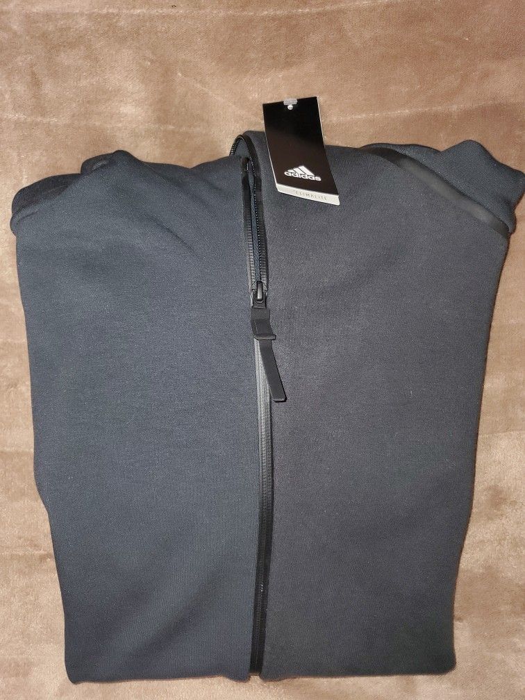 Men's ALL BLACK Large Adidas Jacket