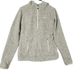 The North Face Women's 1/4 Zip Crescent Fleece Jacket Size S Heather Grey Hoodie