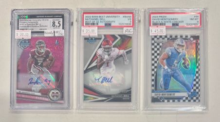 Woody, Tank, DMont - Houston Texans football cards