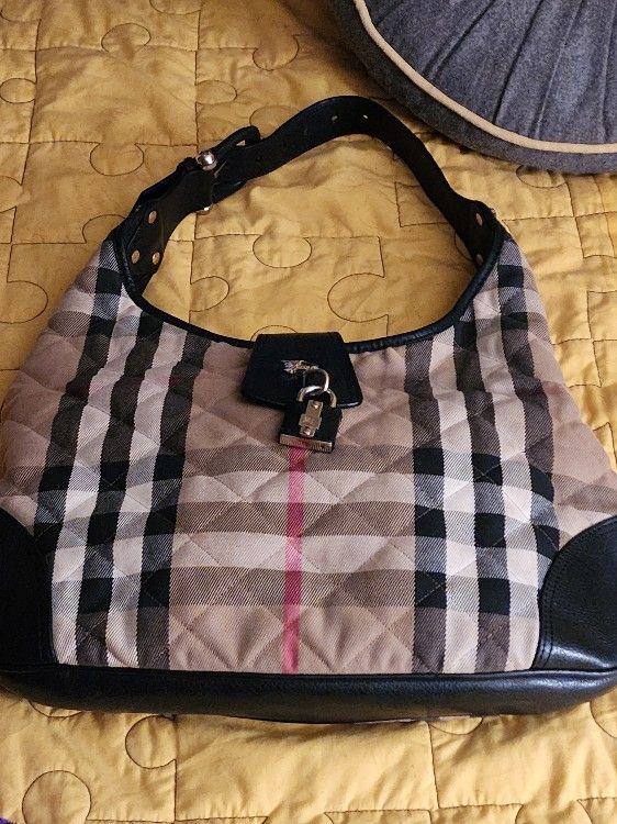 Burberry Quilted House Check Hobo