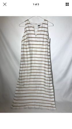Ann Taylor Tunic Dress, Cream And Beige Stripes, Nwt Size Xs Petite