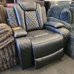 New Power Reclining Chair Black Faux Lesther $249