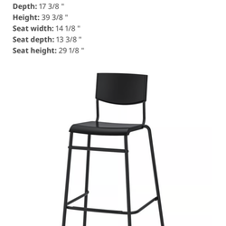 4 Bar stools with backrest