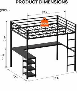 Loft bed with desk