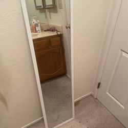 White Wooden Trim Full Length Mirror