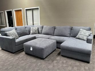 Slate gray large comfy sectional