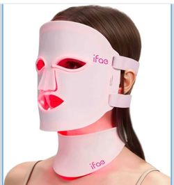 Red Light Therapy for Face and Neck, Red Light Therapy Mask with 850nm Infrared (NIR) Portable Led Face Mask with Eye Protection and Remote for True A