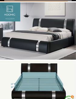 2 Brand New Queen Bed Frames – Black & Gray – New in Box