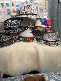 Traditional hand drawn hats