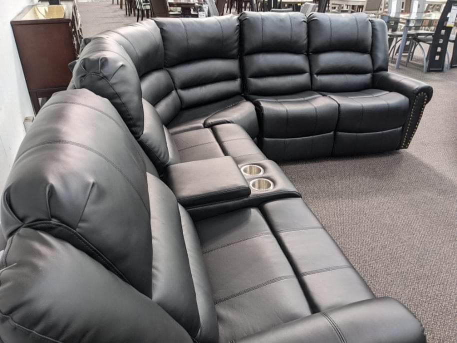New Black Recliner Sectional Couch Only $50 Down Payment