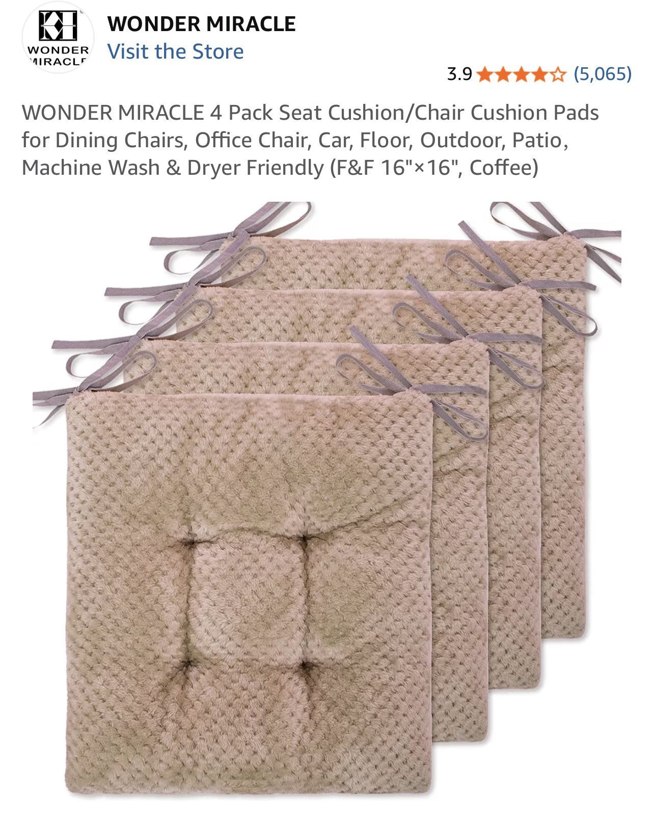 4 Pack Seat Cushions/chair Color: Coffee