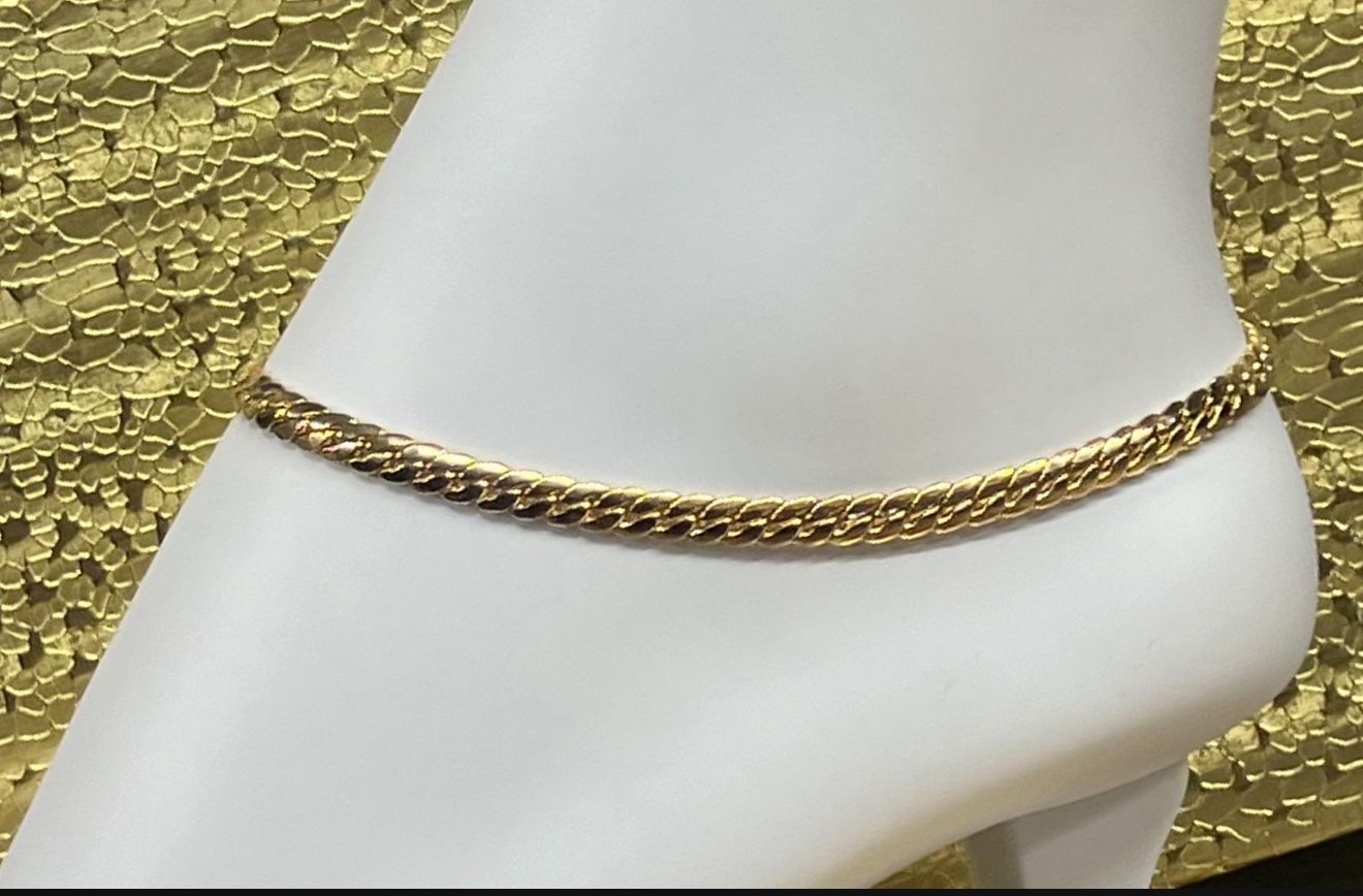 Women Anklet 14k Premium Gold Plated Can Be Worn In Shower 