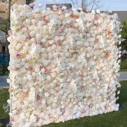 Flower Wall (Ivory Pink) - Daily | 8x8ft (Delivery + Setup)