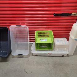 Mixed Lot of (7) Storage Bins,containers Boxes, and Organizers 