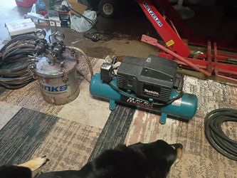 Binks pressure painter and Makita compressor
