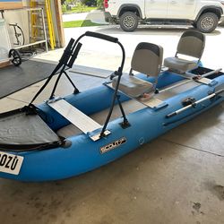 14’ Scout 430 Inflatable Boat + Tohatsu 6HP (32 hrs) – Fully Rigged Fishing Setup