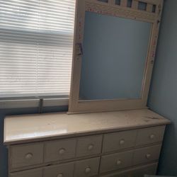 FREE Wooden Dresser And Mirror In Aurora