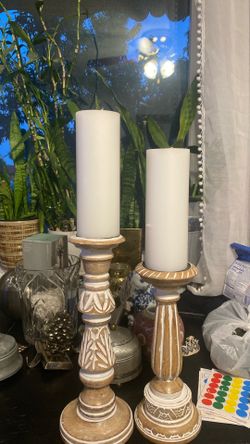 Candles with candle holders