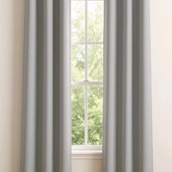 Mainstays Olan Silver Blackout Curtain Panel Pair 37x63 - $15 (Lincoln Park)