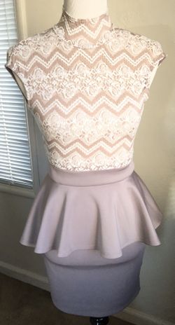 Nude and Mauve Lace Dress