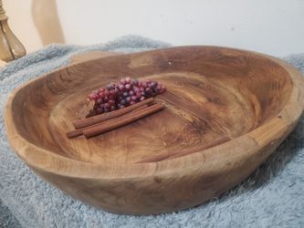 Solid Oak Wood Fruit Bowl/ Wall Decor