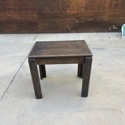 Rustic Solid Wood End Table - Dark Walnut Finish- living room furniture (read description)