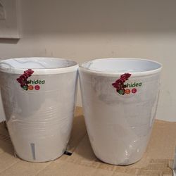 Orchidea Flower Pots White Color Santino Brand Set Of Two