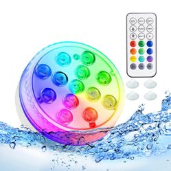 LED Lights with Remote 16 Colors IP68 Waterproof Underwater Pool Lights