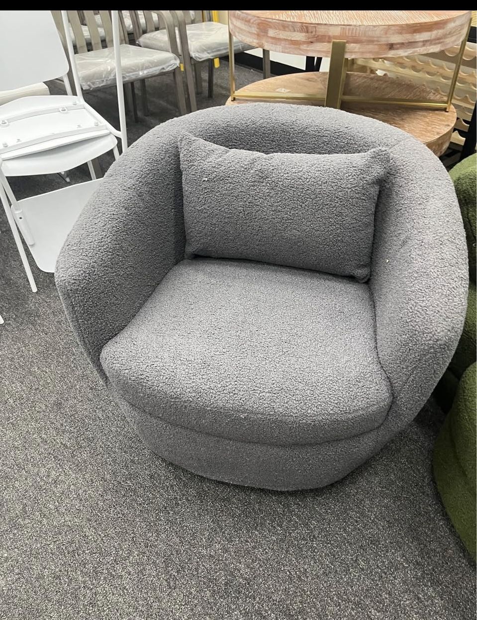 NEW Chair, Swivel Barrel Armchair with Storage