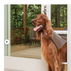 PetSafe Sliding 80 11/16-in Glass Pet Door, White, Large, Tall. 