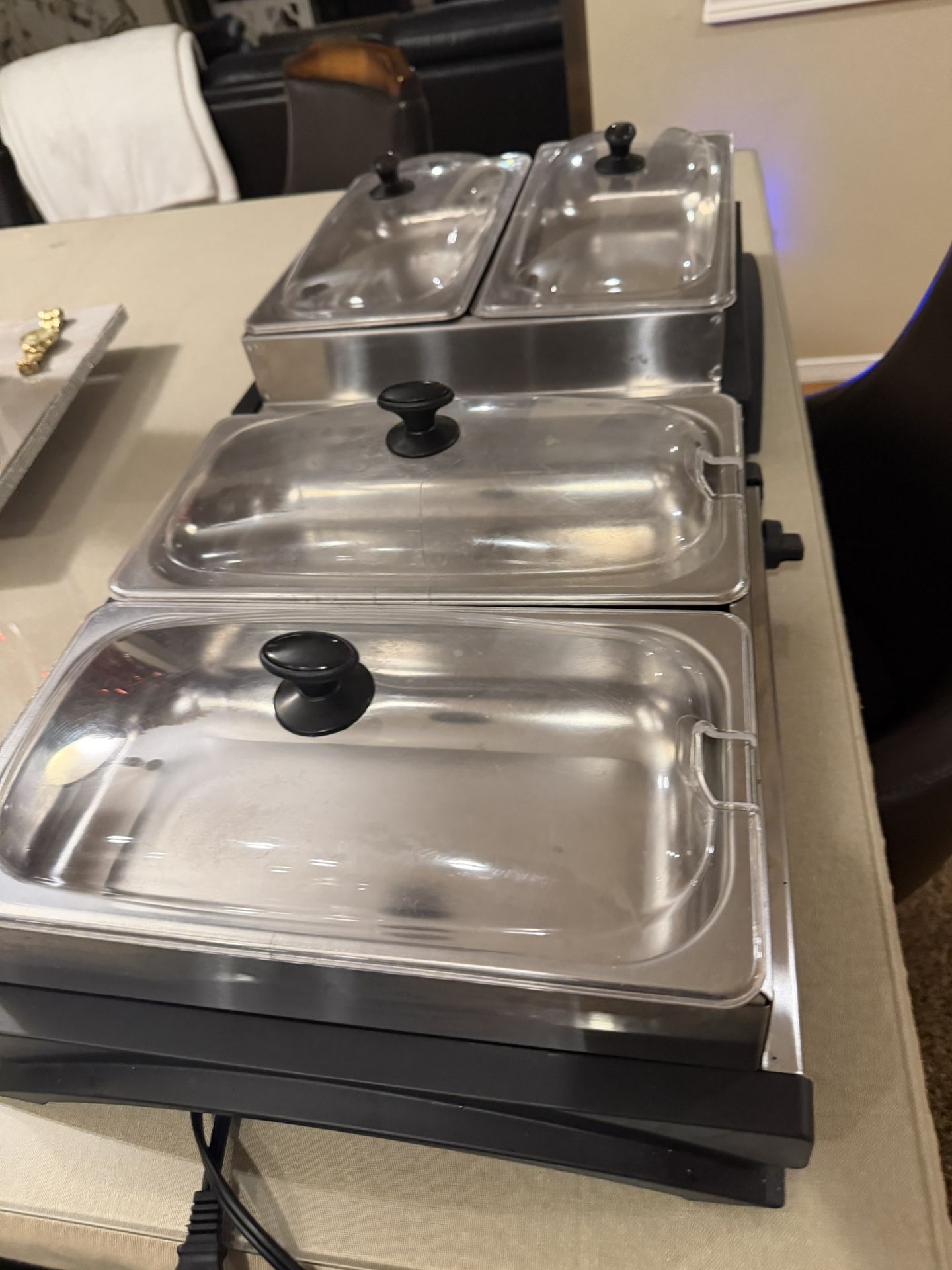 Stainless Steel Electric Buffet Server Set Of 2