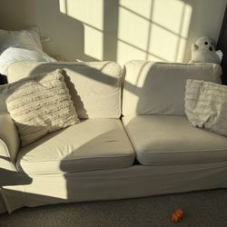 IKEA EKTORP 2-Seat Sofa Bed w/ Mattress Topper & Covers – MUST GO