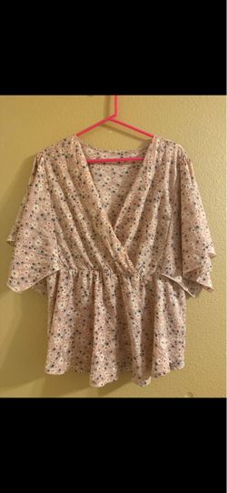 Plus size flowered shirt