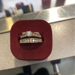 Woman’s Wedding Set  14k Sz8 1.40 Diamond Weight 