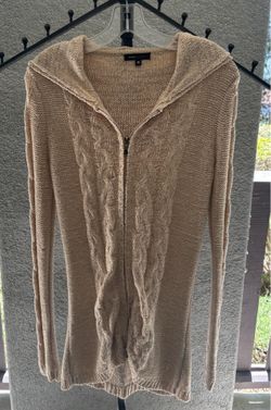 BCBGMaxAzaaria Hooded Zip Down Cardigan