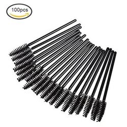 100 Disposable Eyelash Makeup Brushes Mascara Wands Eye Brush Lash Applicator Black