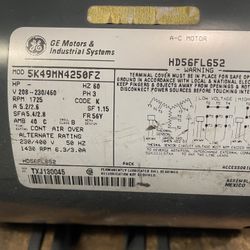 GE Industrial Electric Motor 
