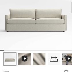 Crate & Barrel Lounge II Petite Sofa 93"