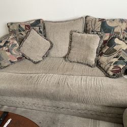 2 Tan Couch’s / Needs Cleaning/ WILL BE DONATING MONDAY 29th TO STORE IF NOT SOLDED!!!