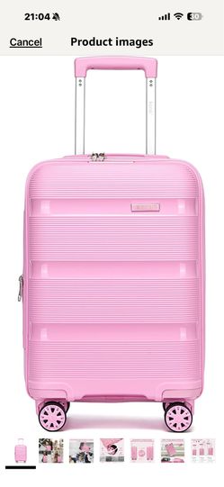 Carry On Luggage 20 Inch Expandable 22x14x9 Airline Approved Hard Shell Travel Trolley 4 Spinner Wheels Lightweight Polypropylene Suitcase with TSA Lo