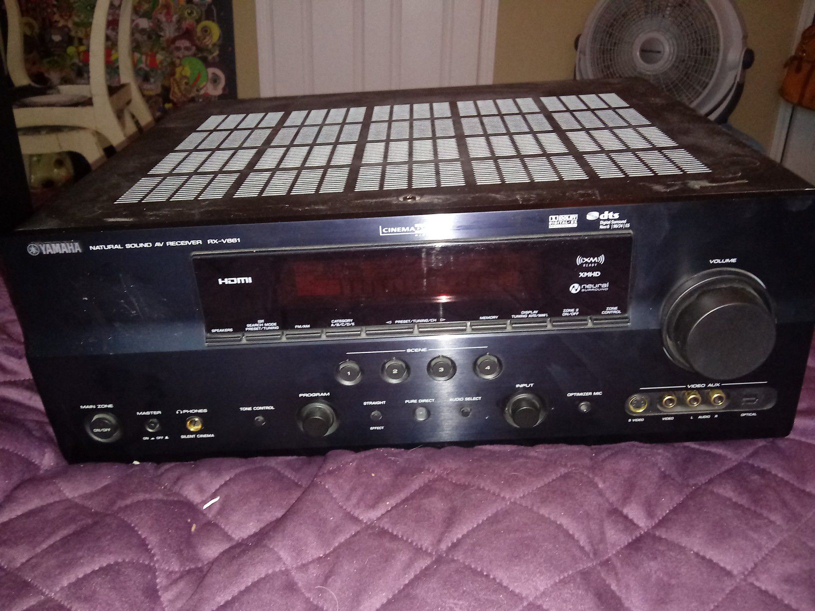 YAMAHA RECEIVER SURROUND WITH SPEAKERS AND WOOFER