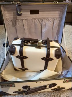 Urecity Vintage Leather-Trimmed Luggage
